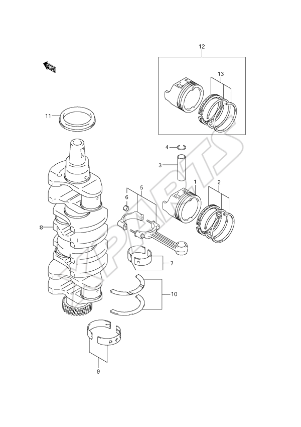  Crankshaft til Suzuki motor